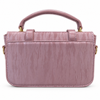 Textured Buckle Detail Satchel Handbag