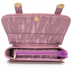 Textured Buckle Detail Satchel Handbag