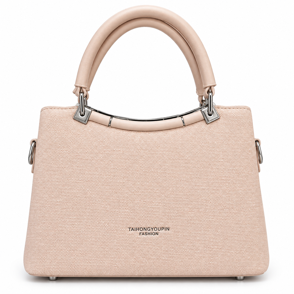 Imported Textured Top Handle Handbag