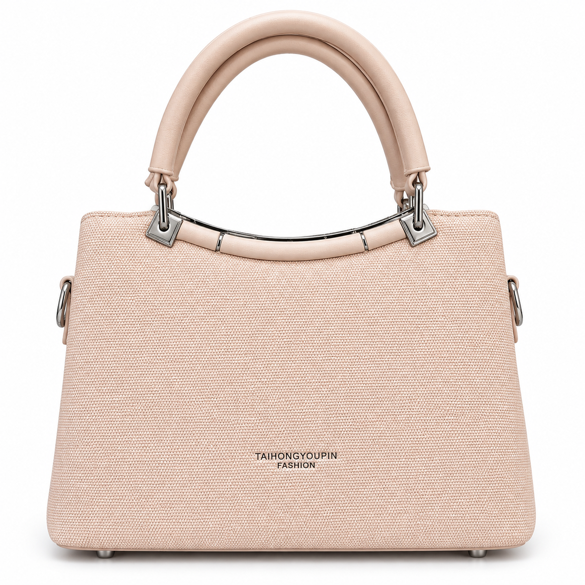 Imported Textured Top Handle Handbag
