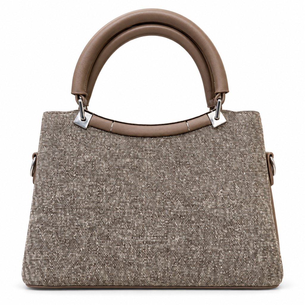 Imported Textured Top Handle Handbag