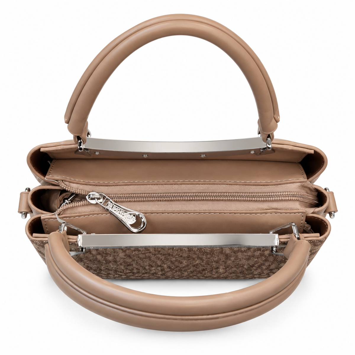 Imported Textured Top Handle Handbag
