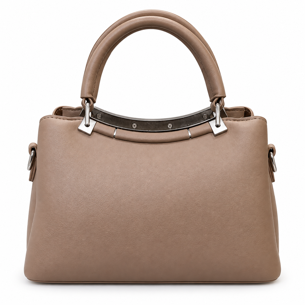 Imported Textured Top Handle Handbag