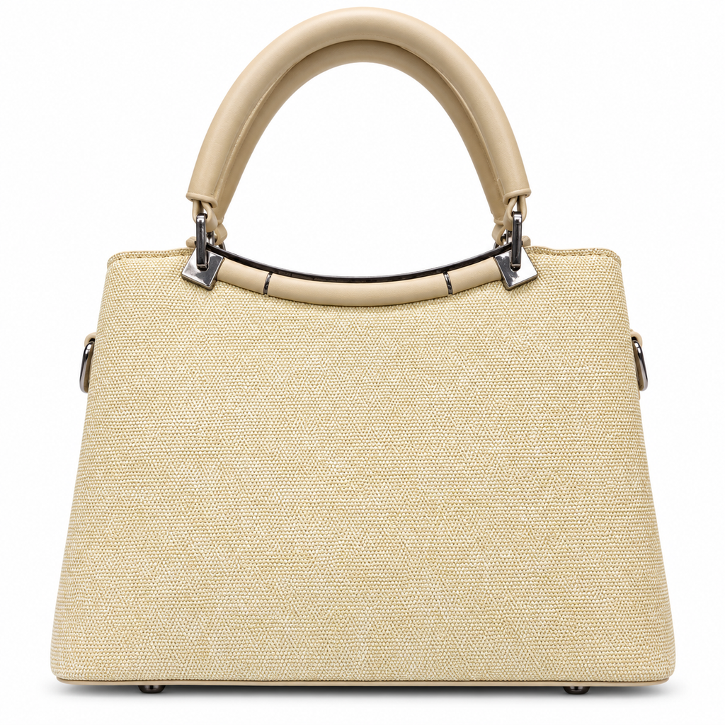 Imported Textured Top Handle Handbag