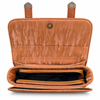 Textured Buckle Detail Satchel Handbag