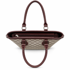 Geometric Monogram Print Top Handle Handbag