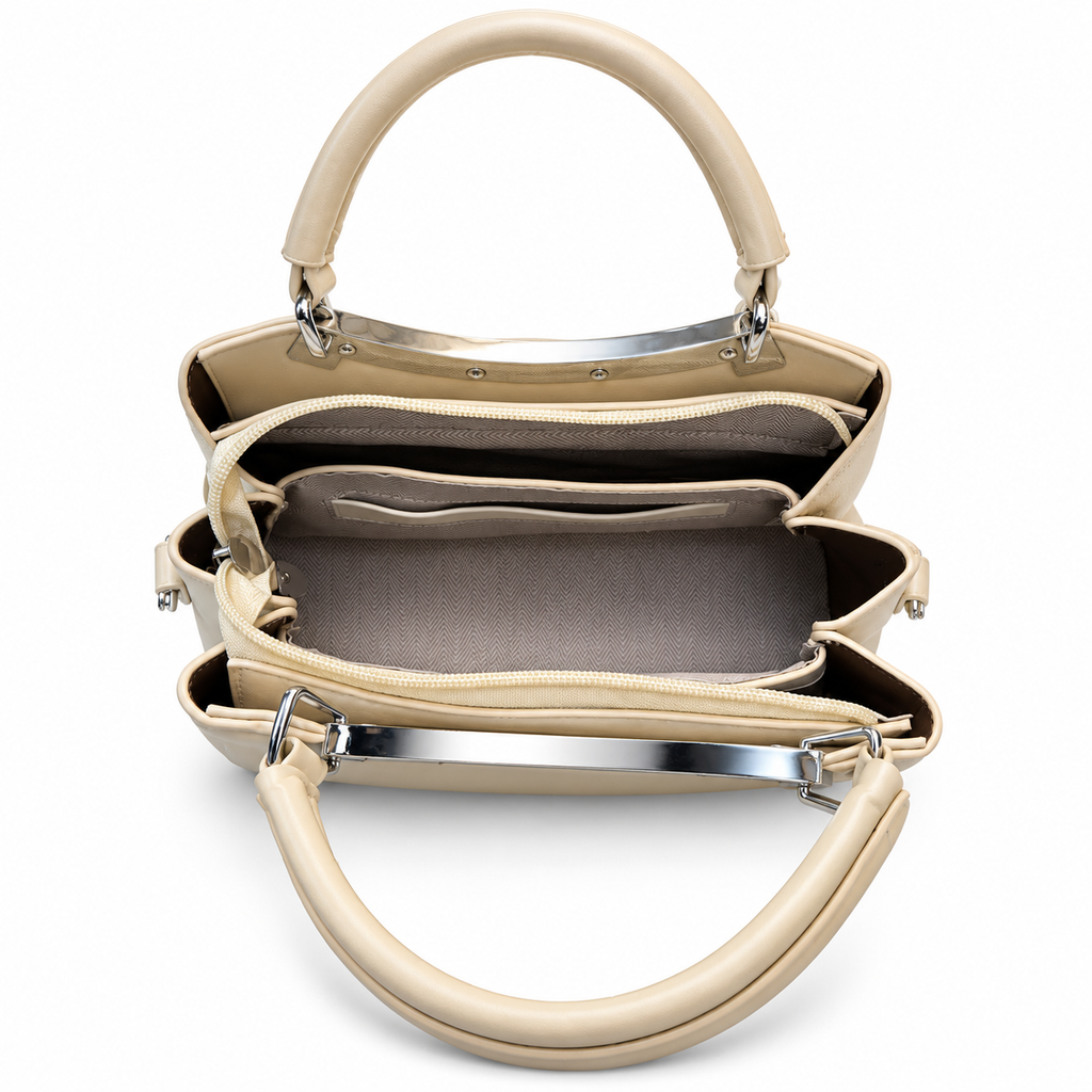Imported Textured Top Handle Handbag