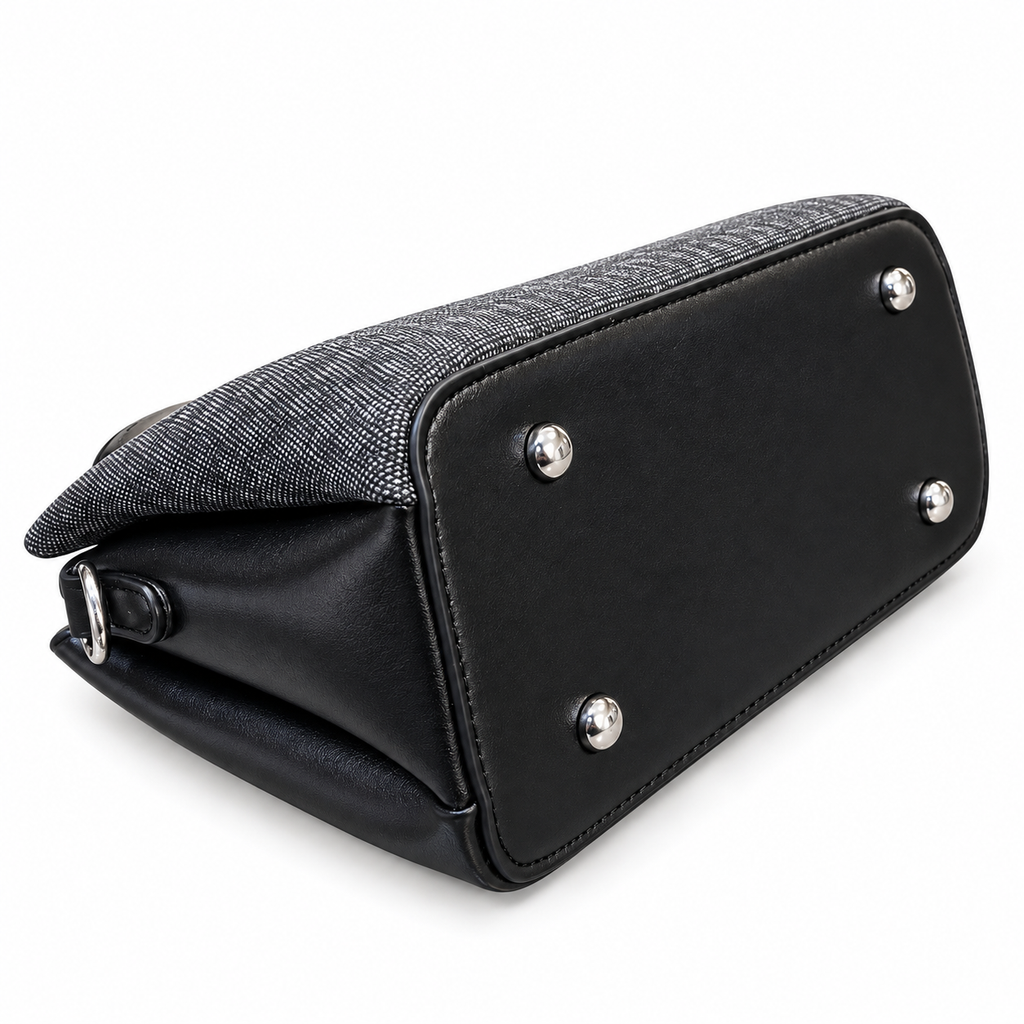 Imported Textured Top Handle Handbag