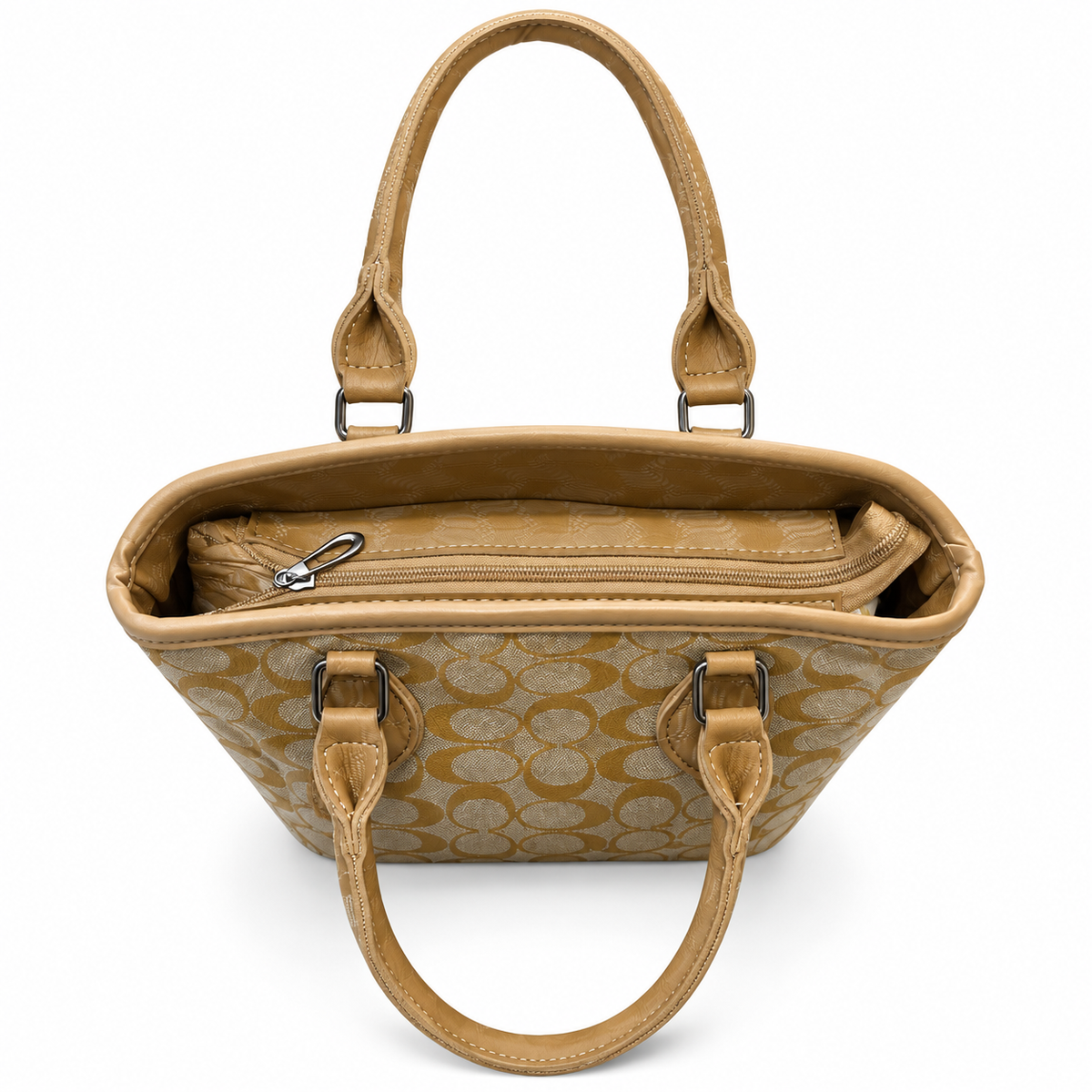 Signature Circle Print Top Handle Handbag