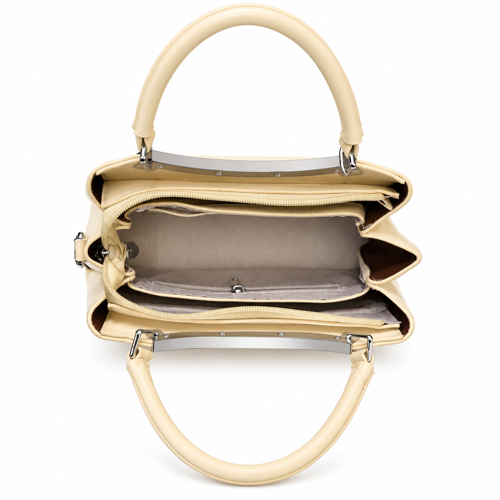 Imported Textured Top Handle Handbag