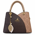 Imported Leaf Charm Top Handle Handbag