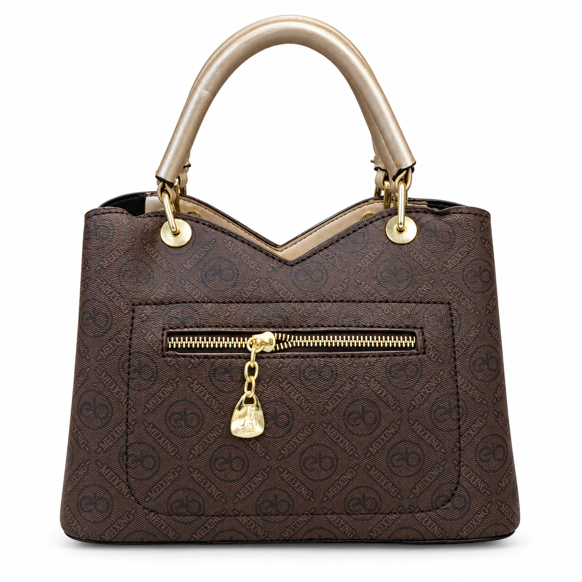 Imported Leaf Charm Top Handle Handbag