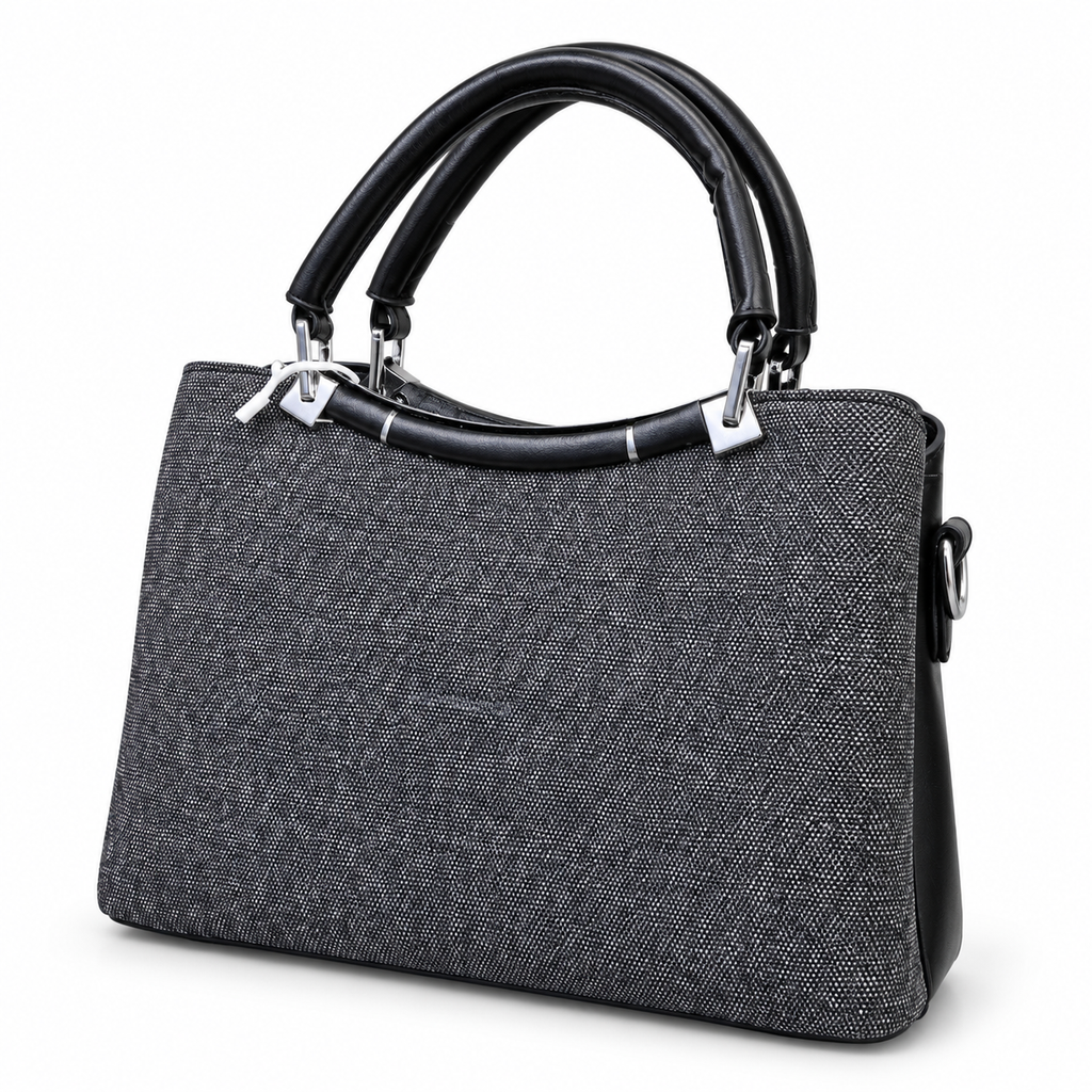 Imported Textured Top Handle Handbag