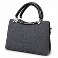 Imported Textured Top Handle Handbag