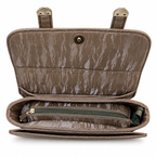 Textured Buckle Detail Satchel Handbag
