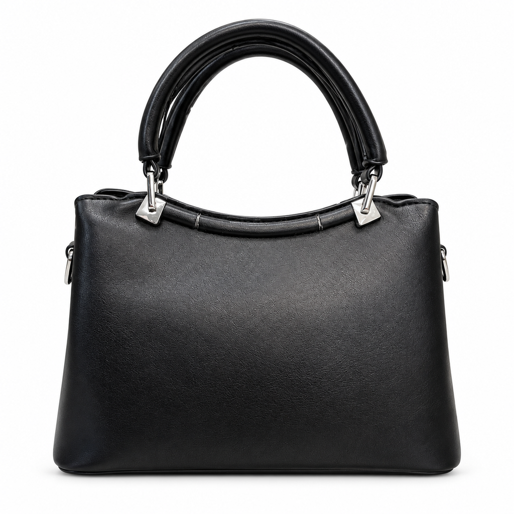 Imported Textured Top Handle Handbag