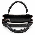 Imported Textured Top Handle Handbag