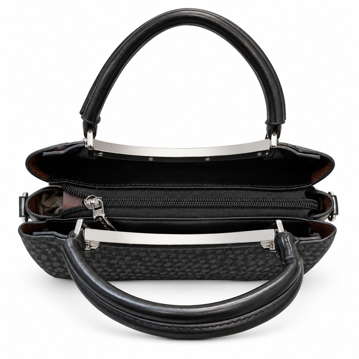 Imported Textured Top Handle Handbag