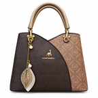 Imported Leaf Charm Top Handle Handbag