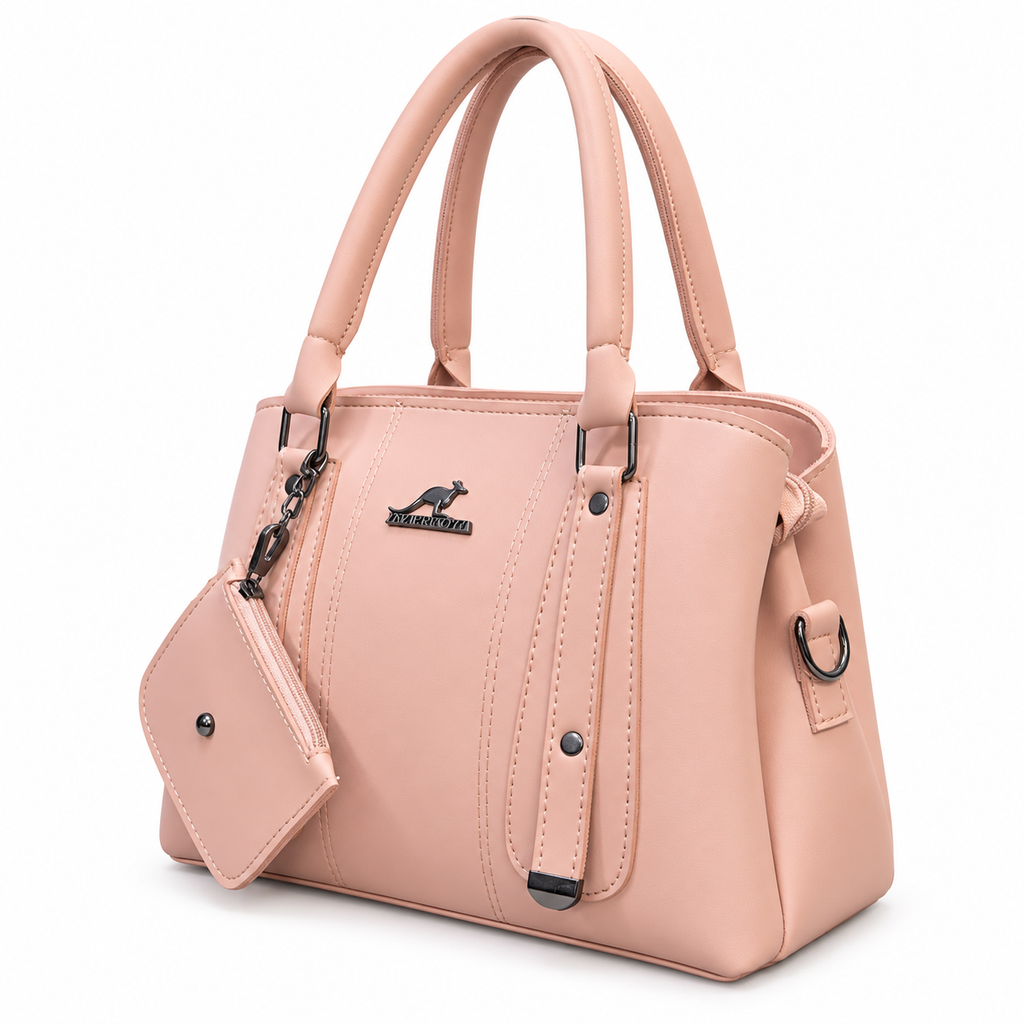Top-Handle Handbag with Detachable Pouch