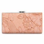 Floral Embossed Frame Clutch