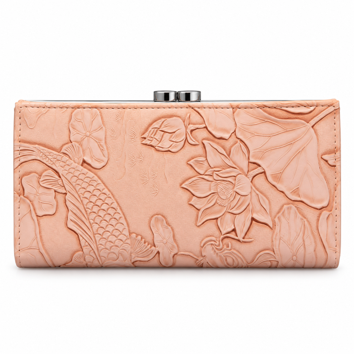 Floral Embossed Frame Clutch