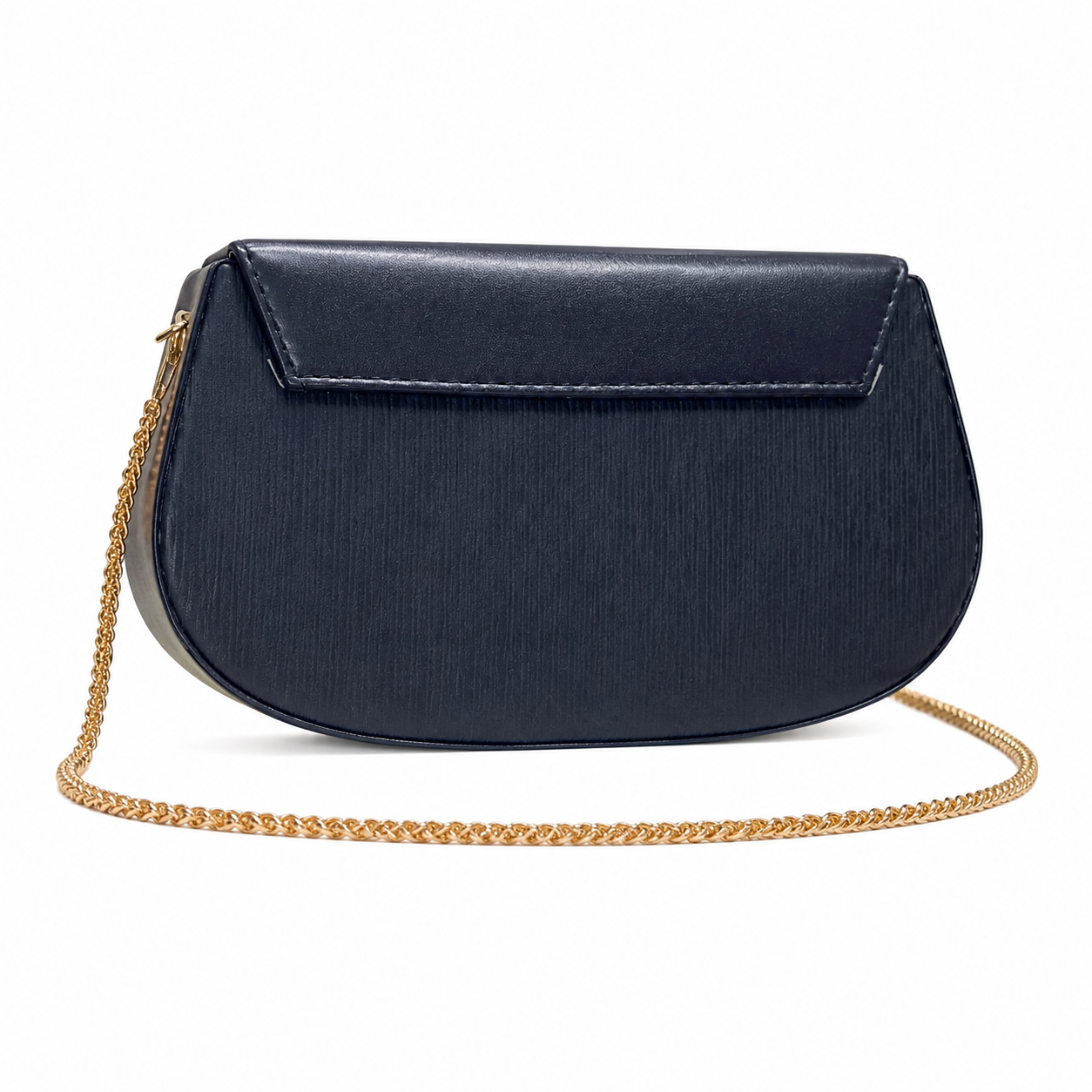 Pleated Textured Flap Chain Shoulder Bag