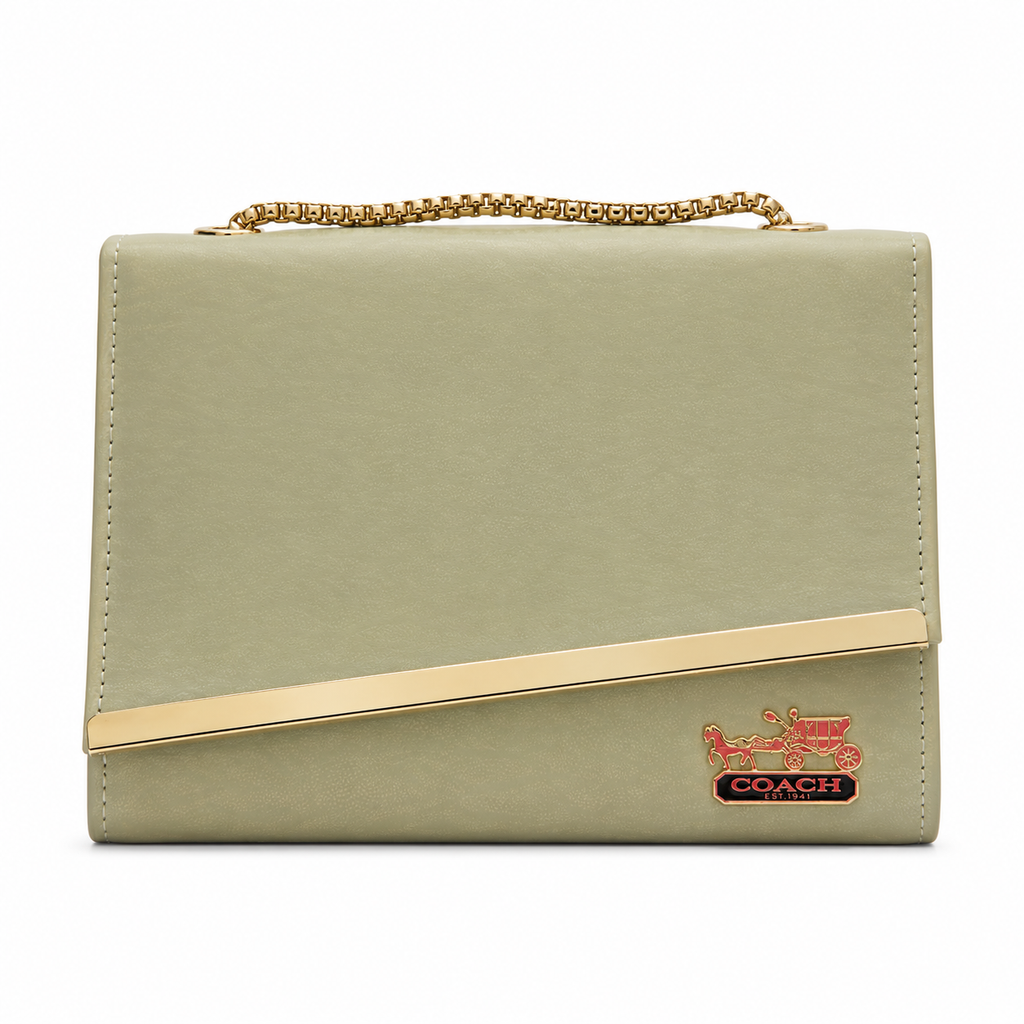 Diagonal-Bar Chain Flap Shoulder Bag