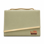 Diagonal-Bar Chain Flap Shoulder Bag