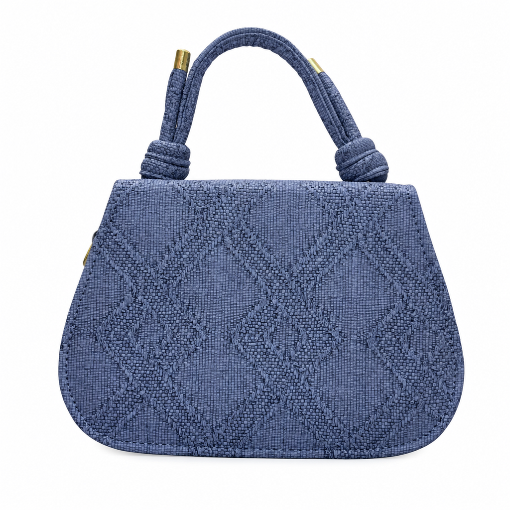 Textured Top-Handle Handbag with Scarf Accent