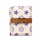 Compact Check-Pattern Buckle Wallet