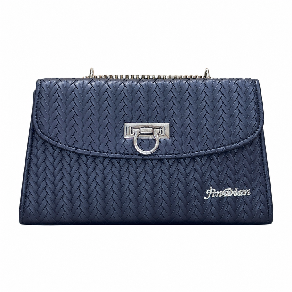 Chevron Embossed Chain Shoulder Bag