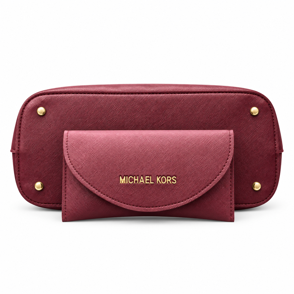 Structured Handbag with Matching Accessory Pouch