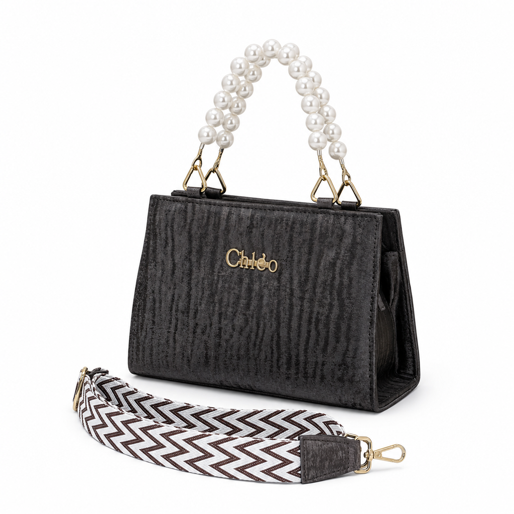 Pearl-Beaded Top-Handle Handbag