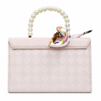 Pearl-Handle Scarf-Accent Handbag