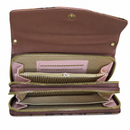 All-Over Letter-Pattern Flap Clutch