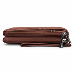 Quilted Double-Zipper Wristlet Pouch