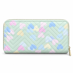 Quilted Heart-Pattern Zipper Pouch