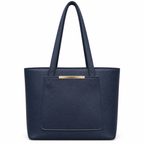Structured Textured Shoulder Tote with Front Pocket