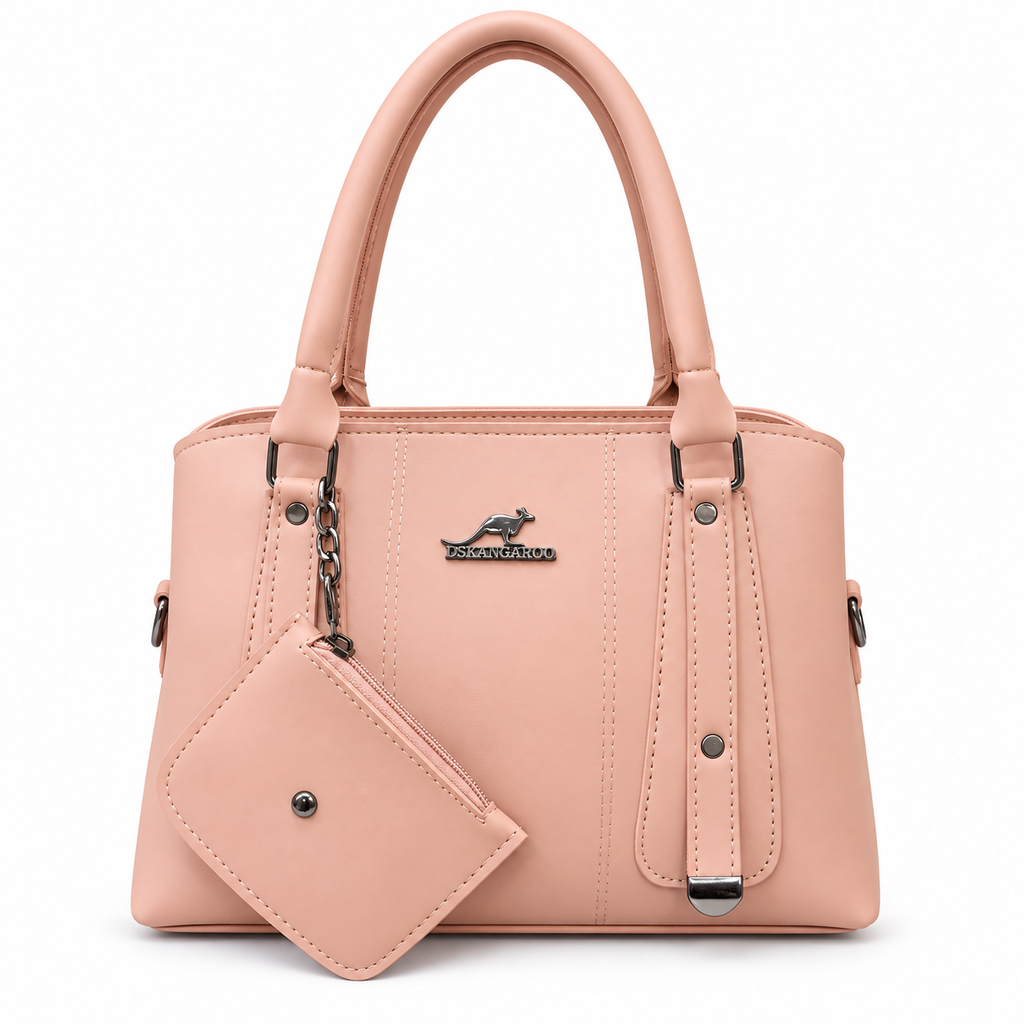 Top-Handle Handbag with Detachable Pouch