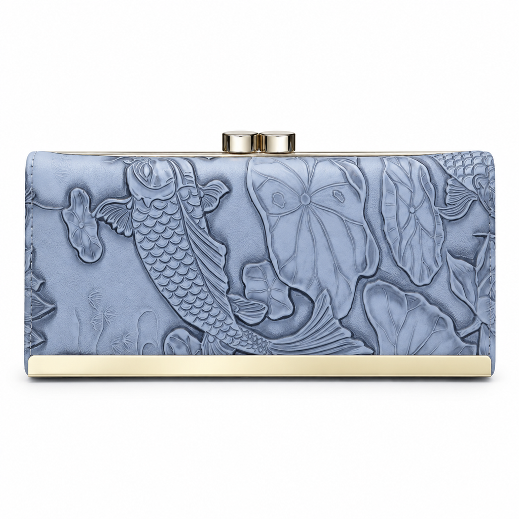 Floral Embossed Frame Clutch
