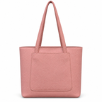 Structured Textured Shoulder Tote with Front Pocket