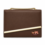 Diagonal-Bar Chain Flap Shoulder Bag