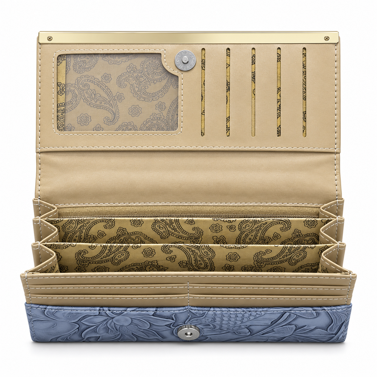 Floral Embossed Frame Clutch