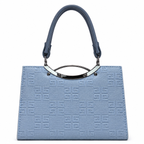 Geometric Embossed Double-Handle Handbag