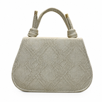 Textured Top-Handle Handbag with Scarf Accent