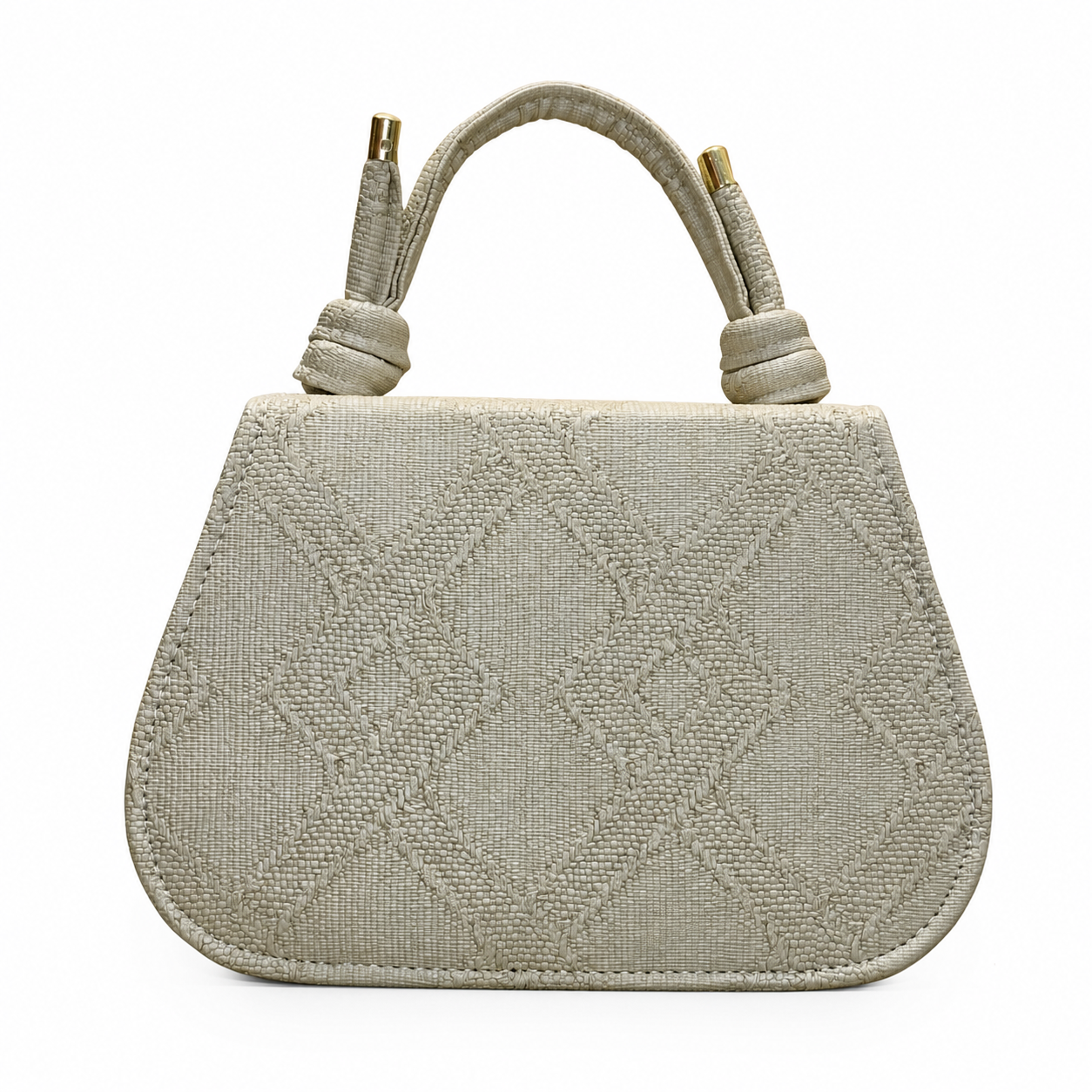 Textured Top-Handle Handbag with Scarf Accent