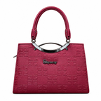 Geometric Embossed Double-Handle Handbag