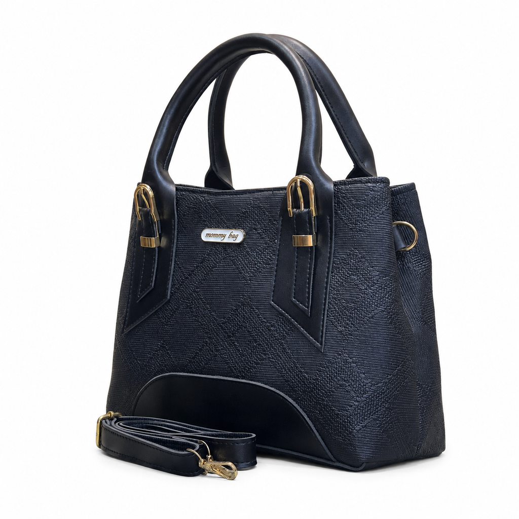 Structured Embossed Mommy Tote Bag