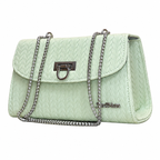Chevron Embossed Chain Shoulder Bag